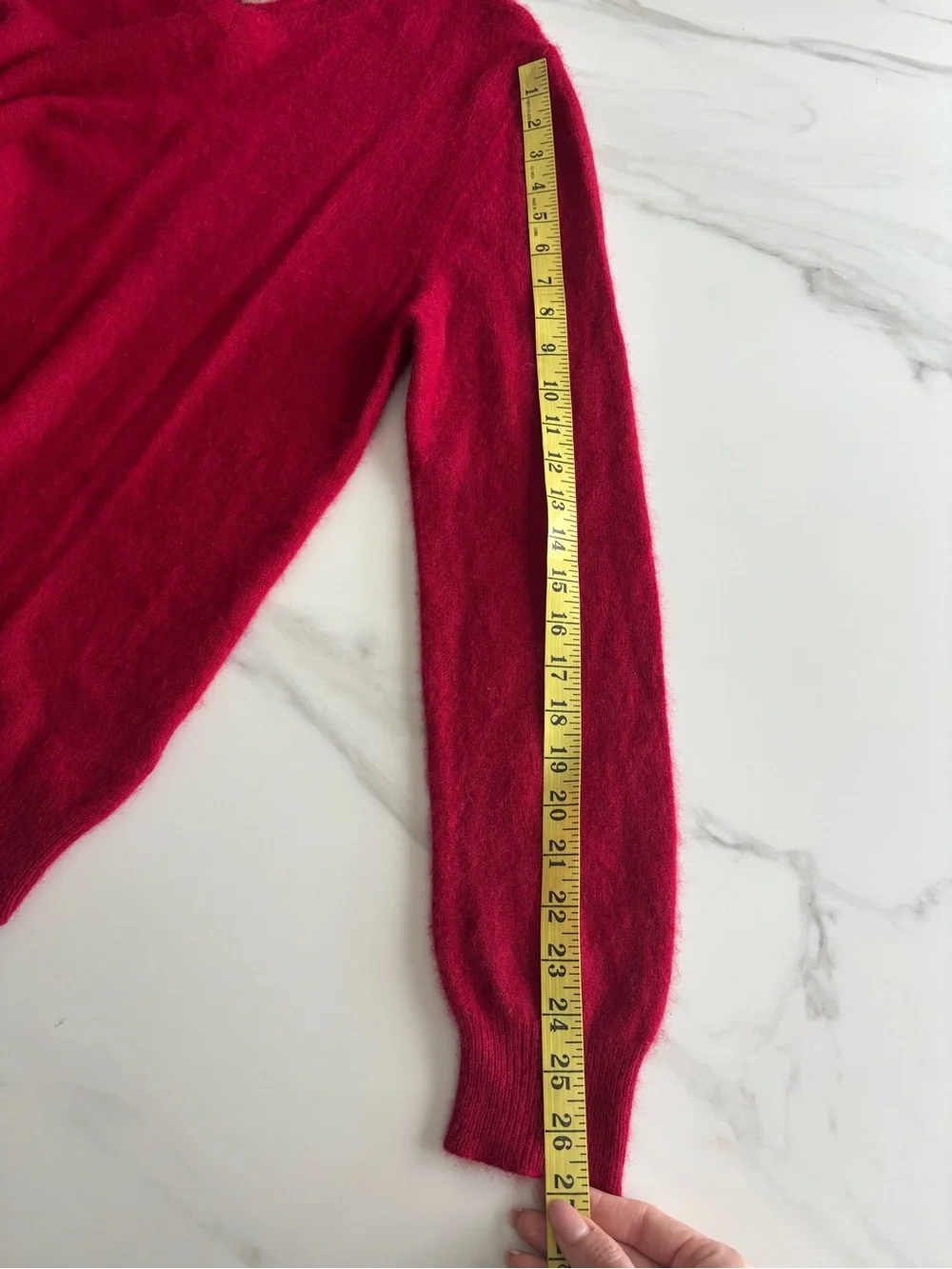 Article 365 Bright Red Crewneck Cashmere Sweater Sz XL